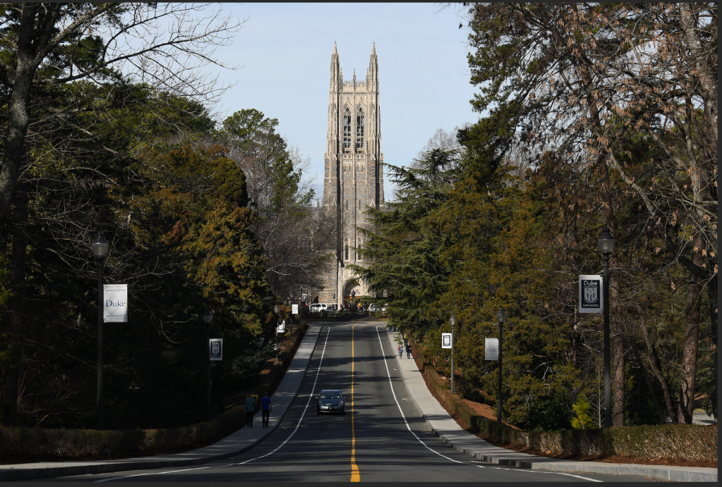 Photo shows Duke's chapel