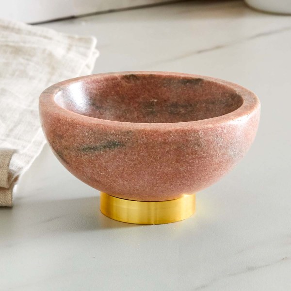 West Elm Marble and Brass Dip Bowl