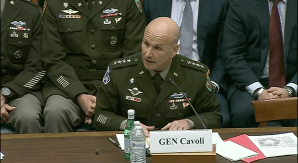 General Christopher Cavoli speaking in front of the House Armed Services Committee.