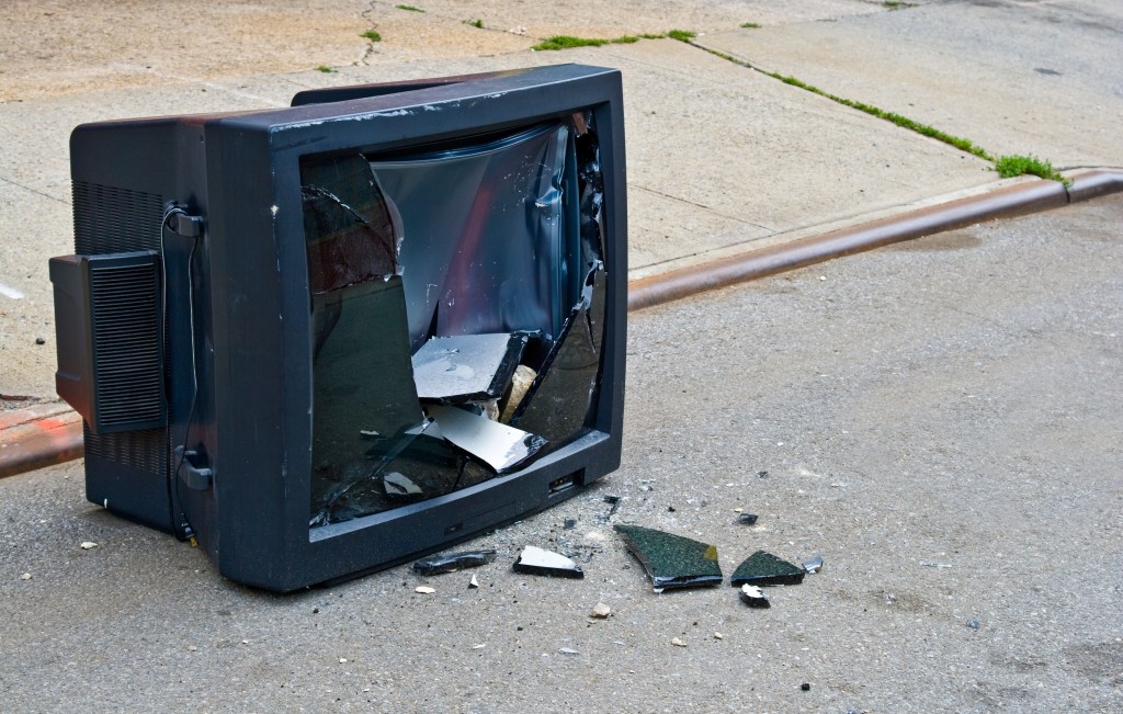 smashed tv