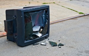 smashed tv