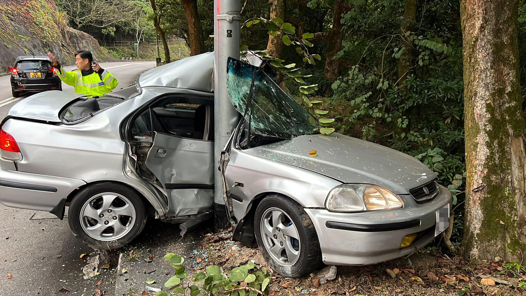 Tony died after his car hit a lamppost on Route Twisk in early 2022. Emergency responders had to cut him out of the wreckage. Photo: Courtesy of 車cam L