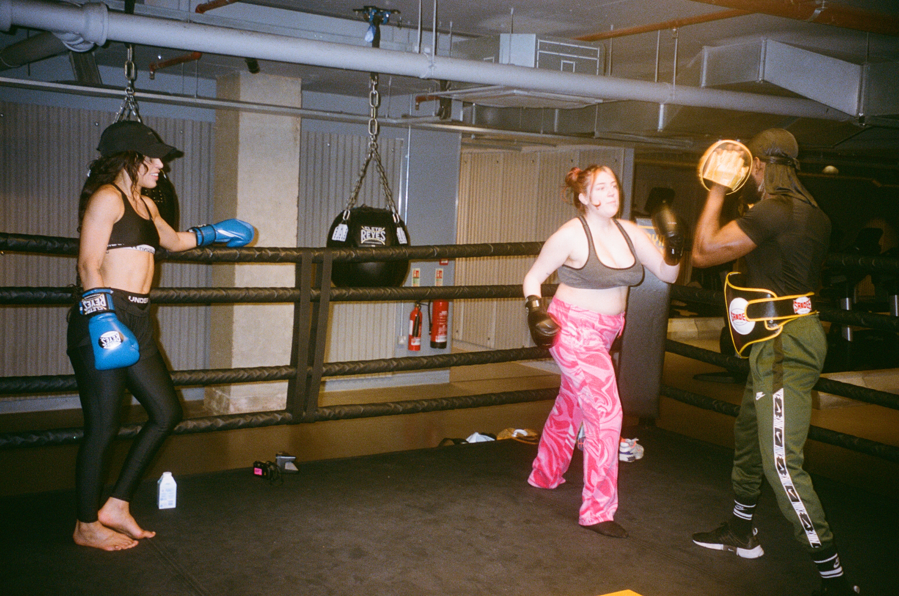 Eurovision 2023 contestant Loreen and a journalist in a boxing ring with gloves on