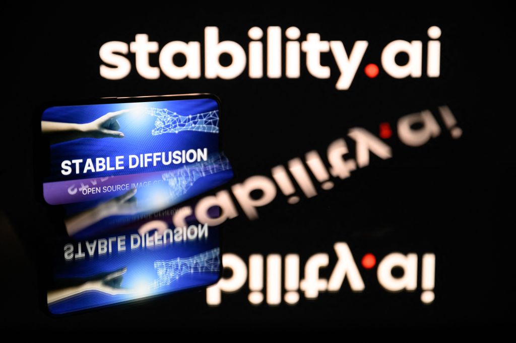 Stability AI logo. Getty Images