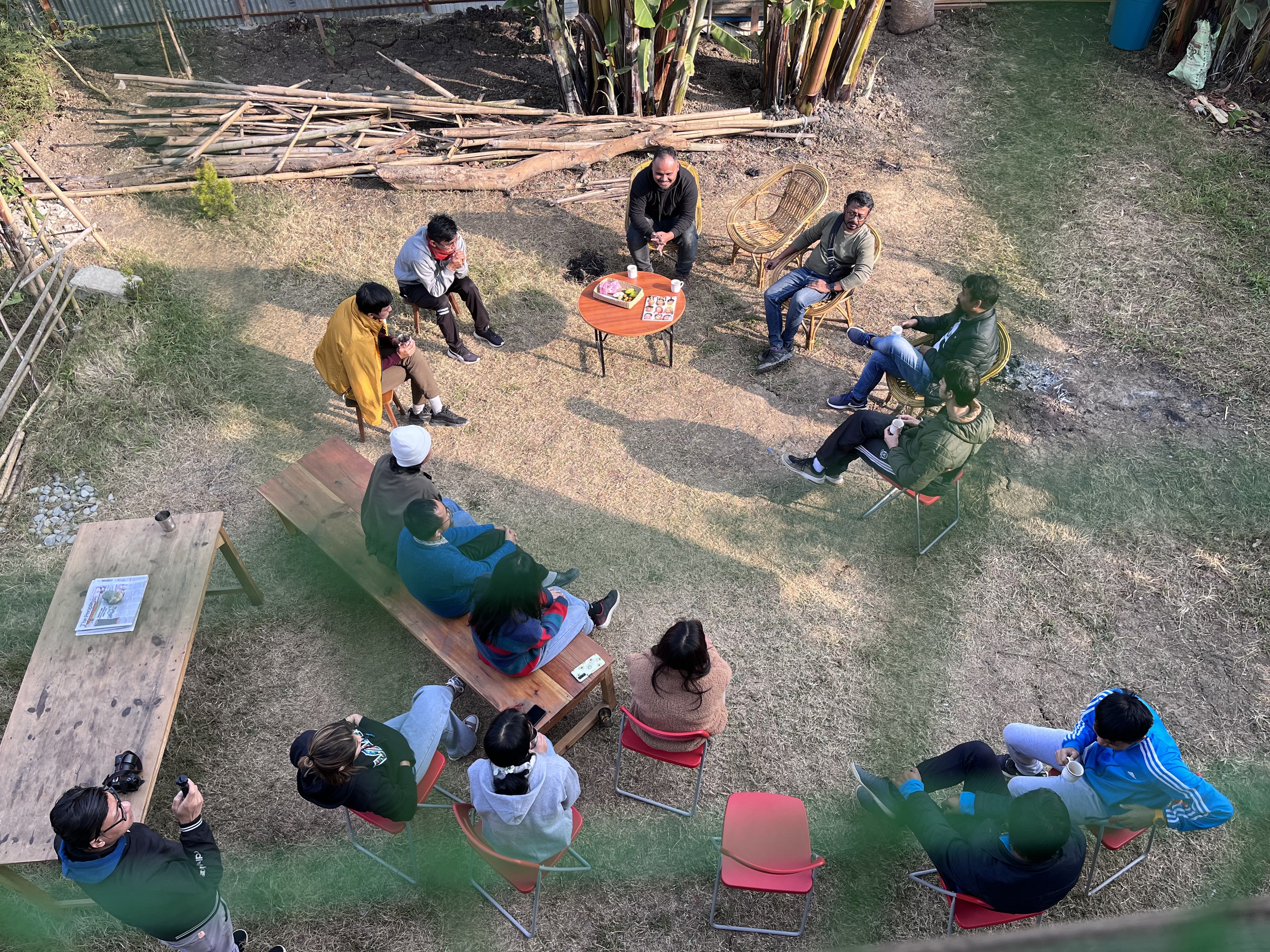 The team of the Rainbow Trust in one of their weekly morning meetings.