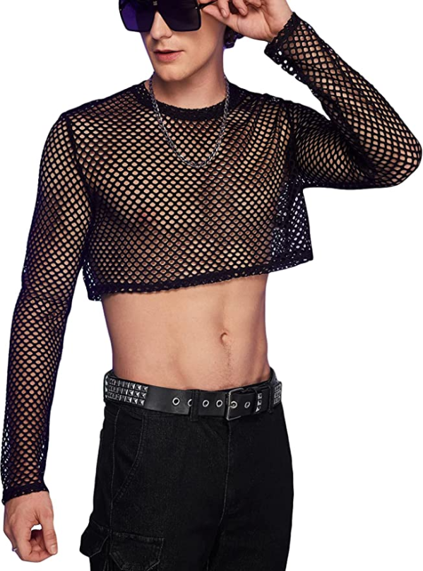 WDIRARA fishnet crop top