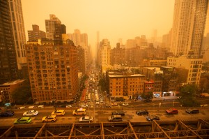 new york under yellow smoke