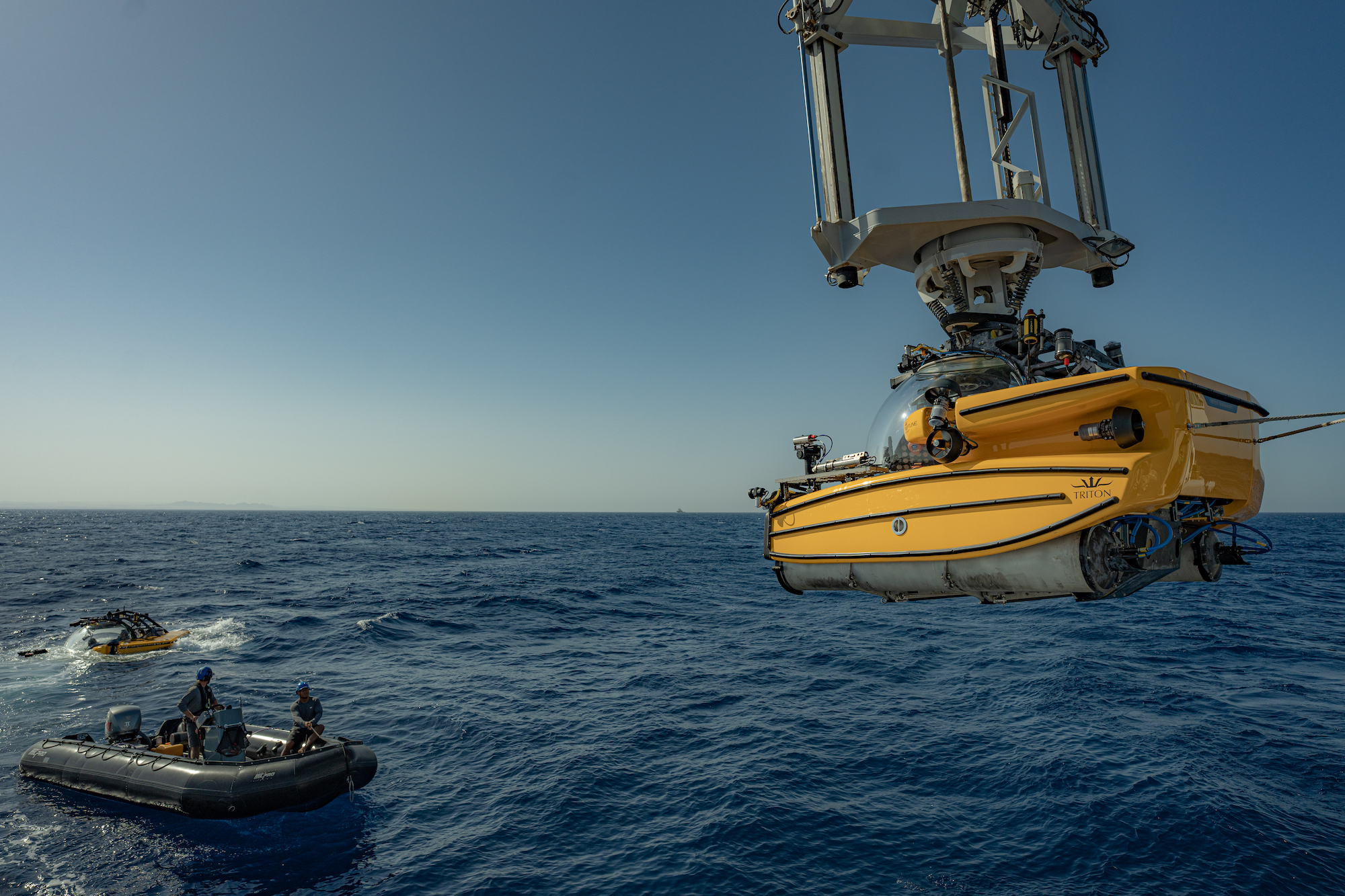 A submersible above the ocean surface