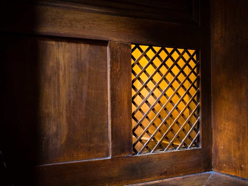 confessional booth window