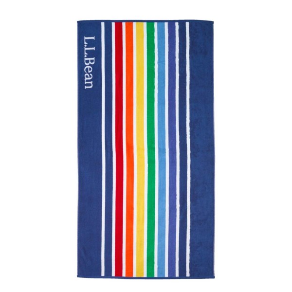 L.L. Bean Seaside Beach Towel, Rainbow Stripe