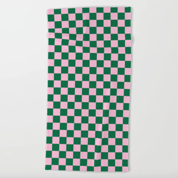 checkerboard beach towel society6