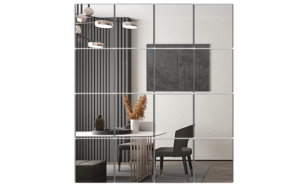 Large Wall Mirror Tiles, 14'' x 12'' (Set of 16)