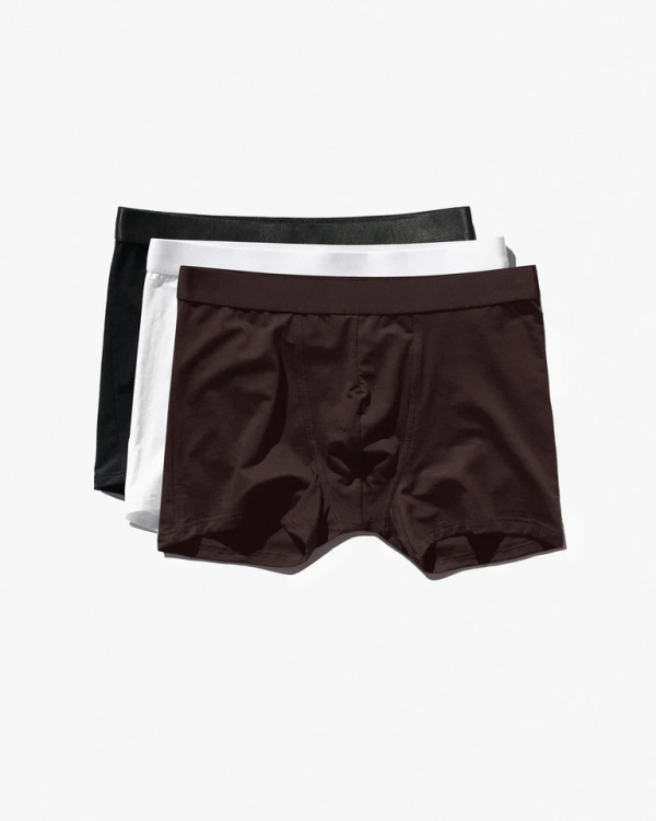 3x Boxer Brief in Black, White, and Brown