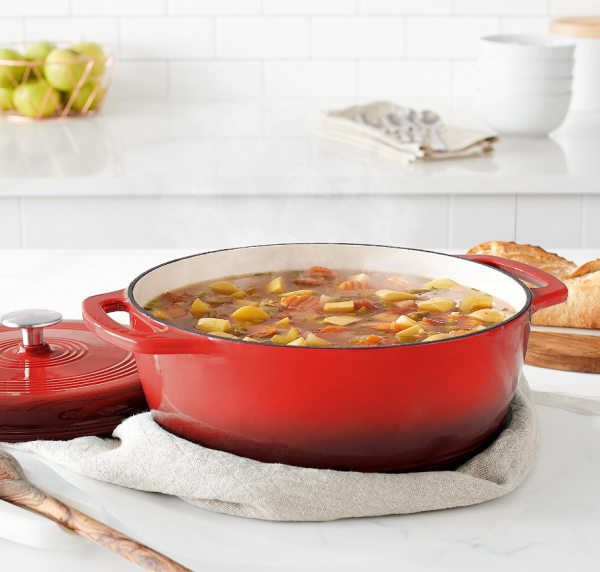 Enameled Cast Iron Covered Round Dutch Oven