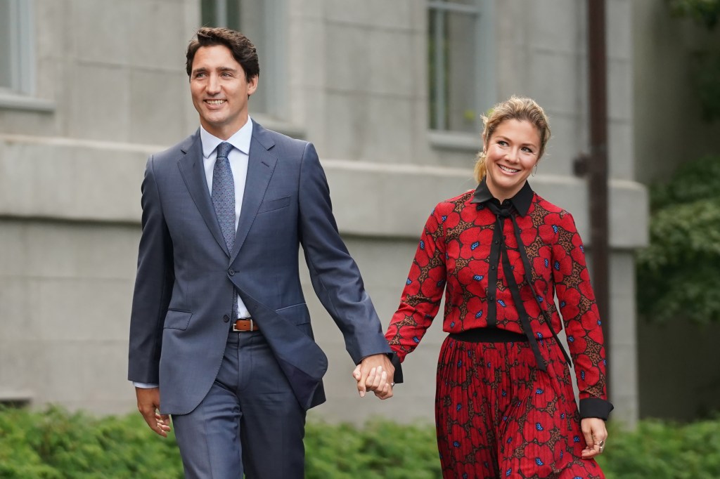 Justin Trudeau, Canada's prime minister, and his wife Sophie Gregoire Trudeau arrive at Rideau Hall in Ottawa, Ontario, Canada, on Wednesday, Sept. 11, 2019.