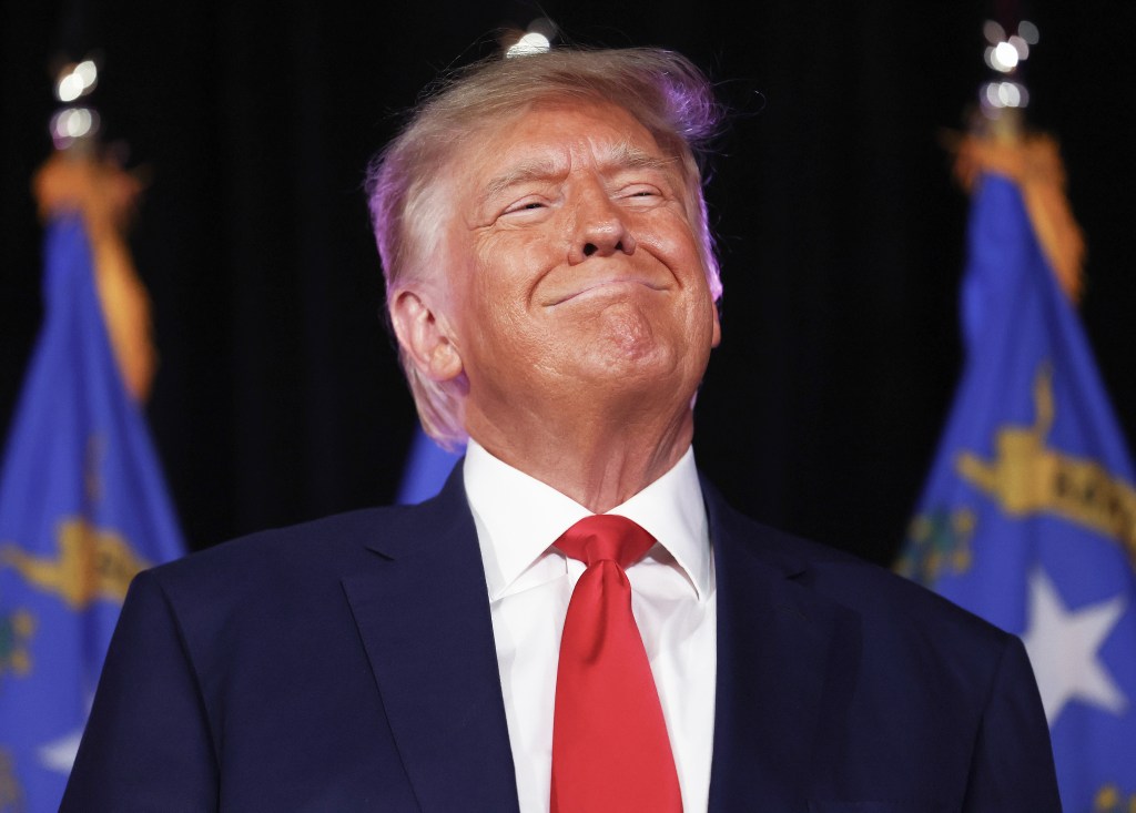 Former U.S. President and Republican presidential candidate Donald Trump smiles before he delivers remarks at a Nevada Republican volunteer recruiting event at Fervent: A Calvary Chapel on July 8, 2023 in Las Vegas, Nevada.