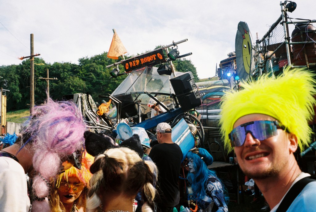 A photo of people dressed up at Boomtown festival.