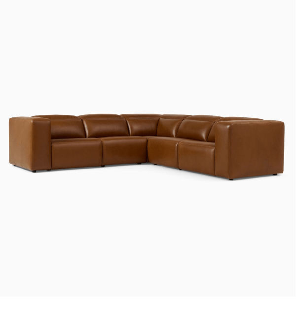 Leo Motion Reclining Leather 5-Piece L-Shaped Sectional