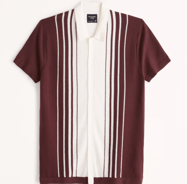 Relaxed Cotton Button-Up Knit Polo