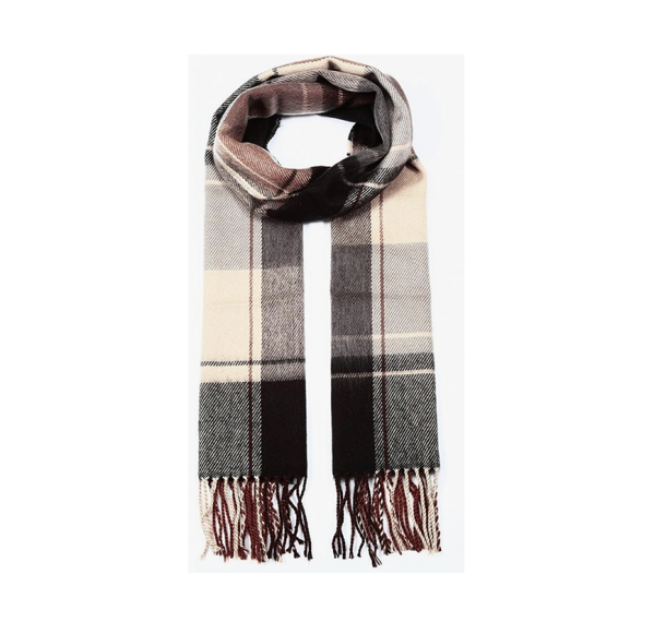 Plaid Check Solid Scarf