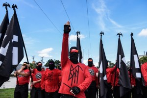 On a recent overcast afternoon in Orlando, Florida,10 neo-Nazis gathered outside the entrance to Disney World.