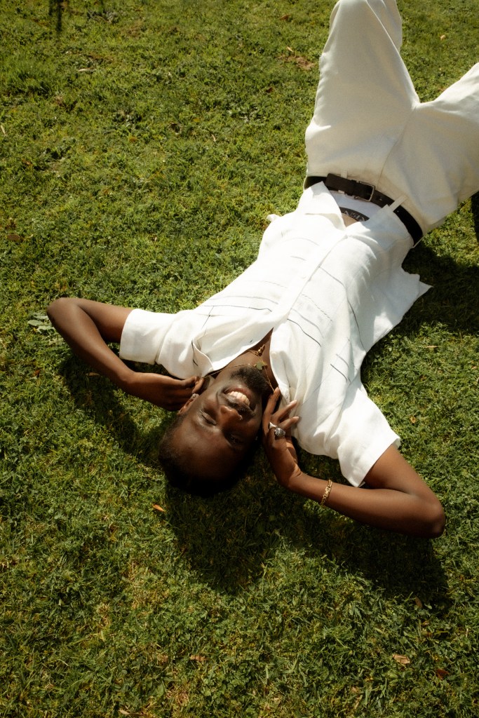 Man lying in grass