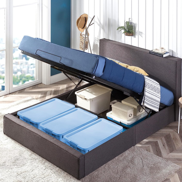 Finley Upholstered Platform Bed Frame with Lifting Storage