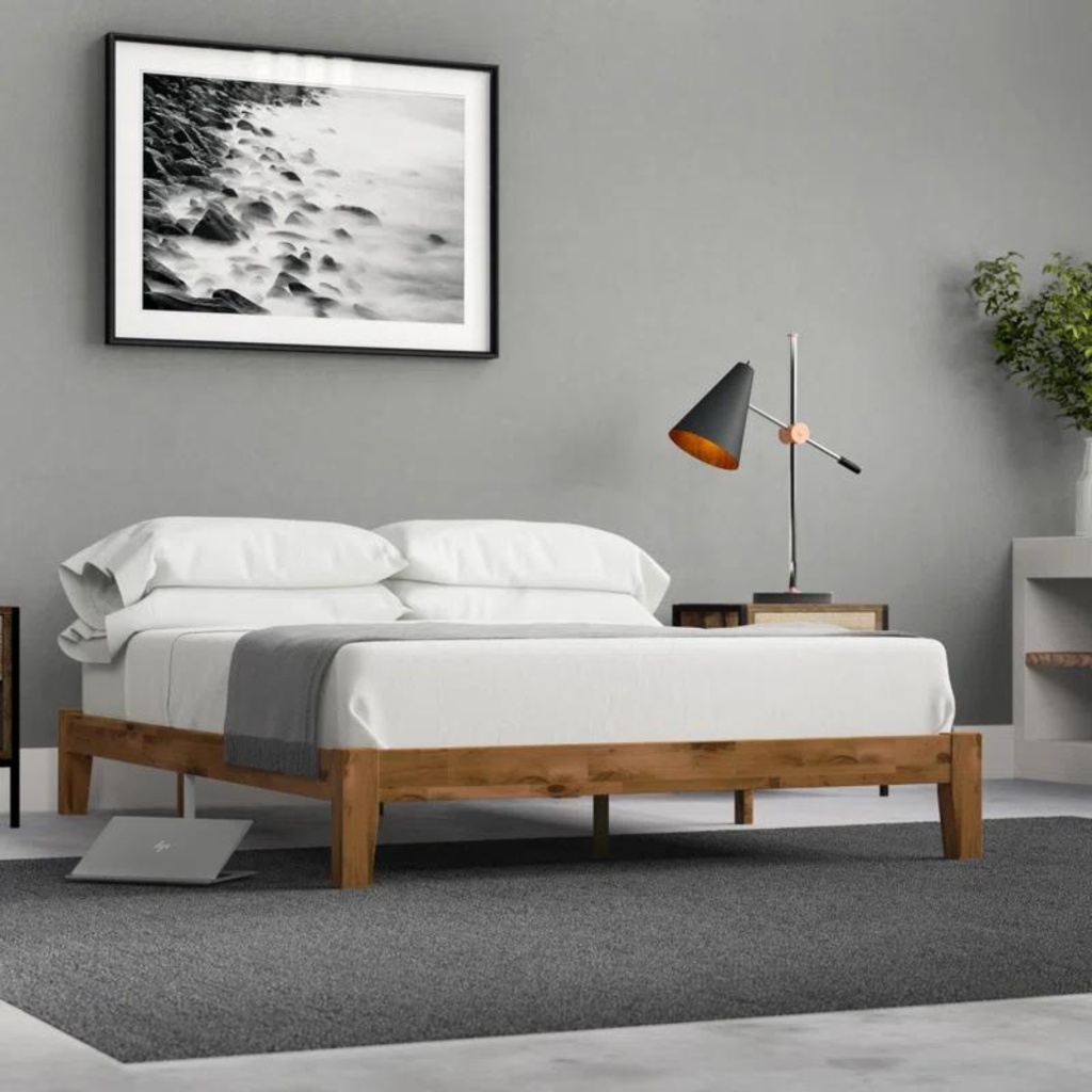 Sabir Contemporary Modern Wood Bed