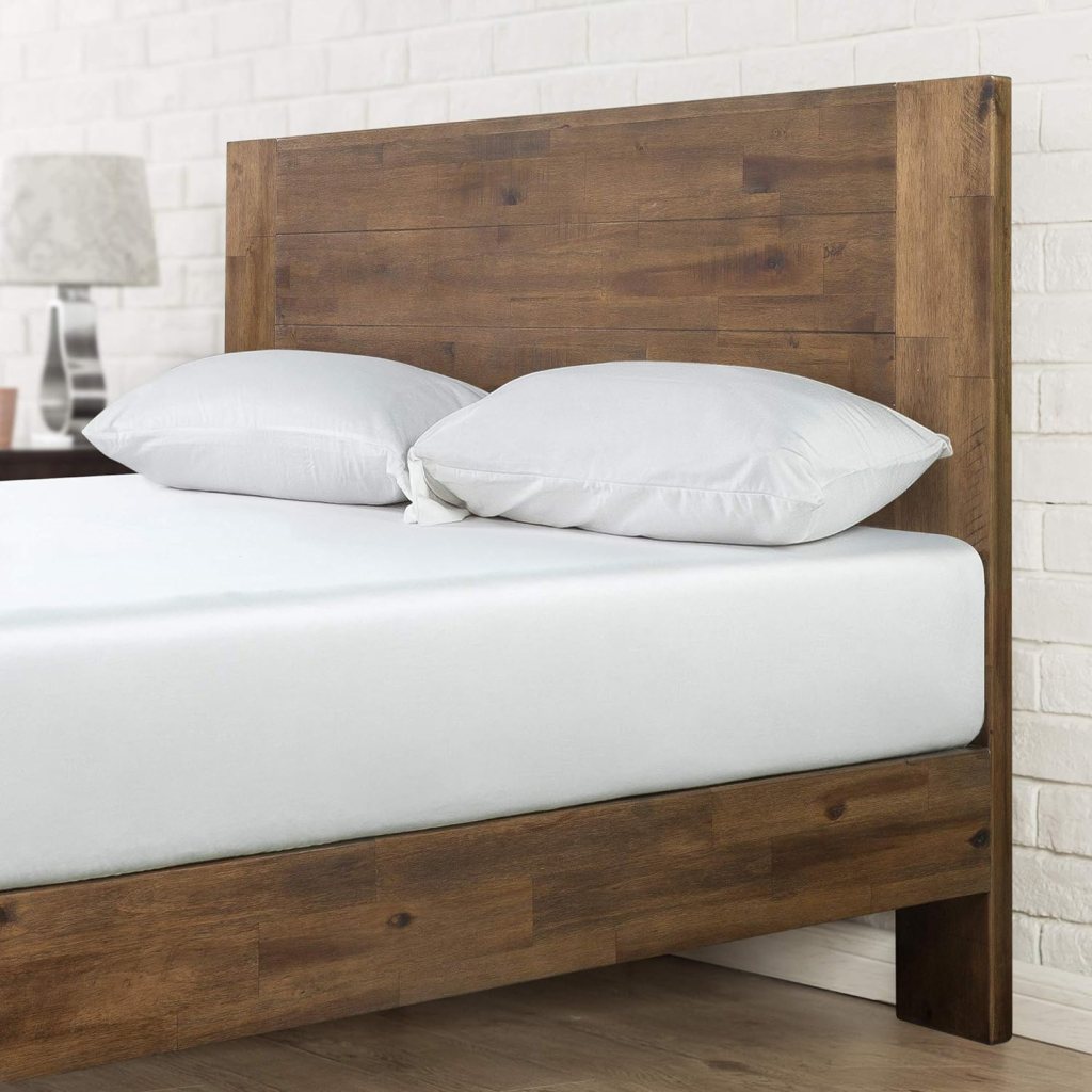 Tonja Wood Platform Bed Frame with Headboard 