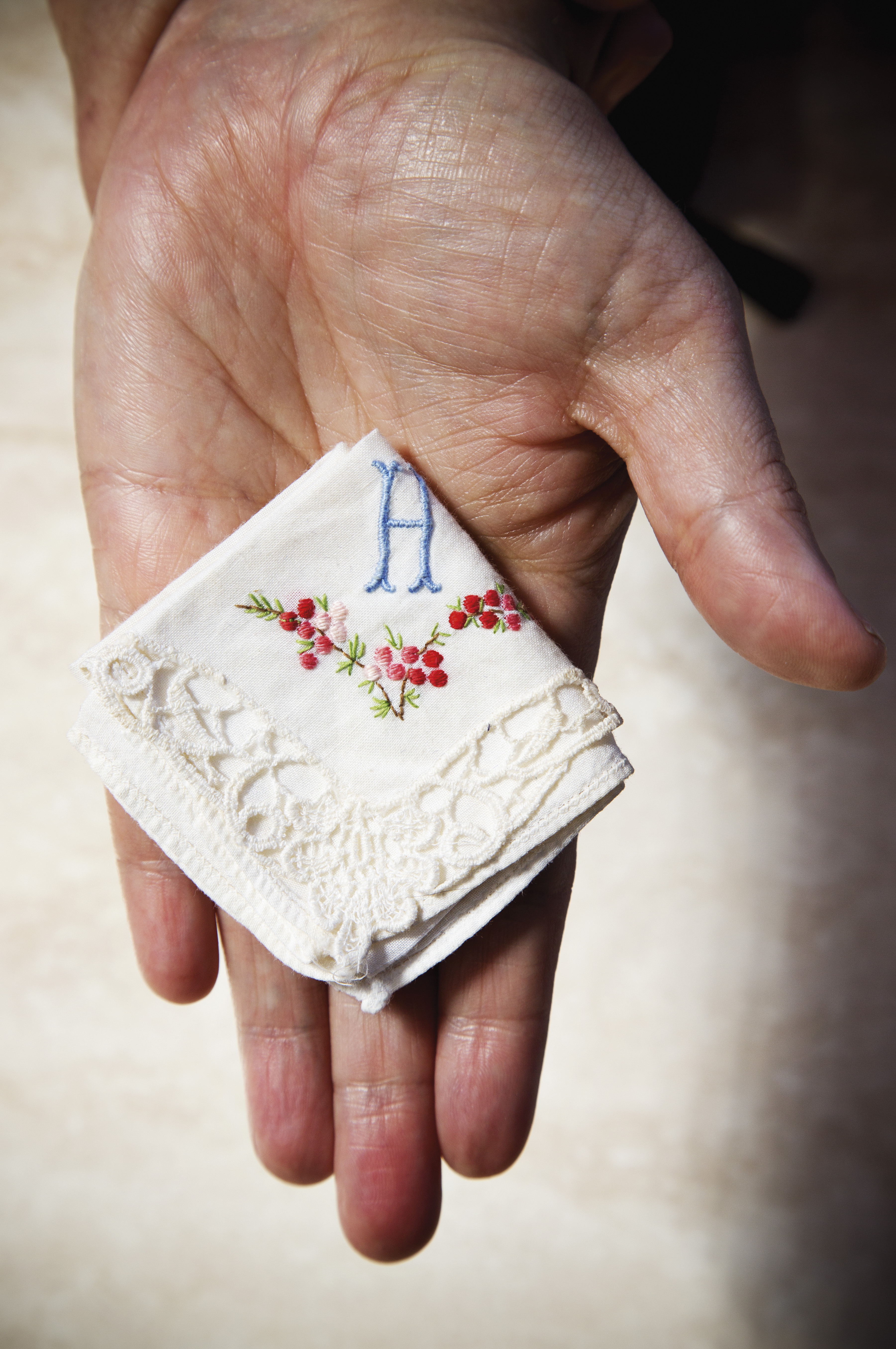 Helen Duncan’s handkerchief, an apport from the Scole Experiment. Spain, 2017. By Shannon Taggart.