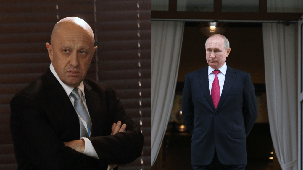 Wagner chief Yevgeny Prigozhin and Russian President Vladimir Putin.