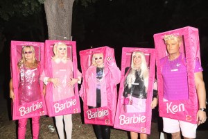 ​Rebel Wilson and friends dressed as Barbies at a celebrity Halloween party