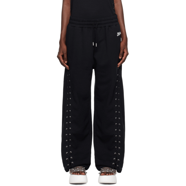 Black 'The Lace-Up JPG' Lounge Pants