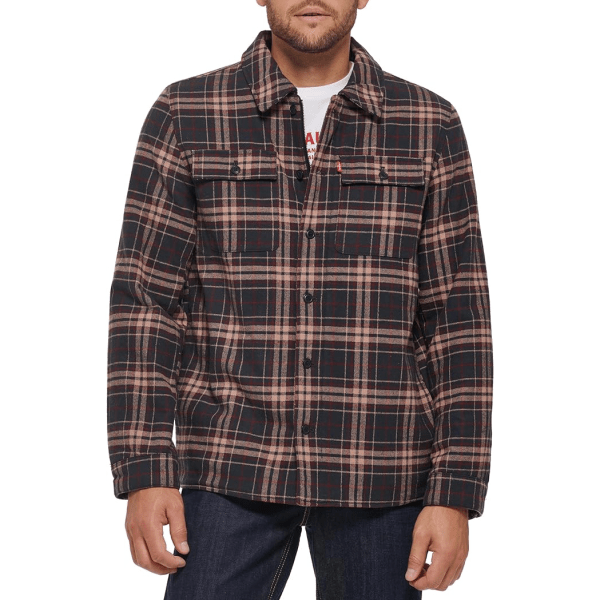 Men's Cotton Plaid Shirt Jacket