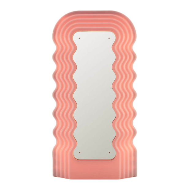 Pink Light Up Wavy Mirror