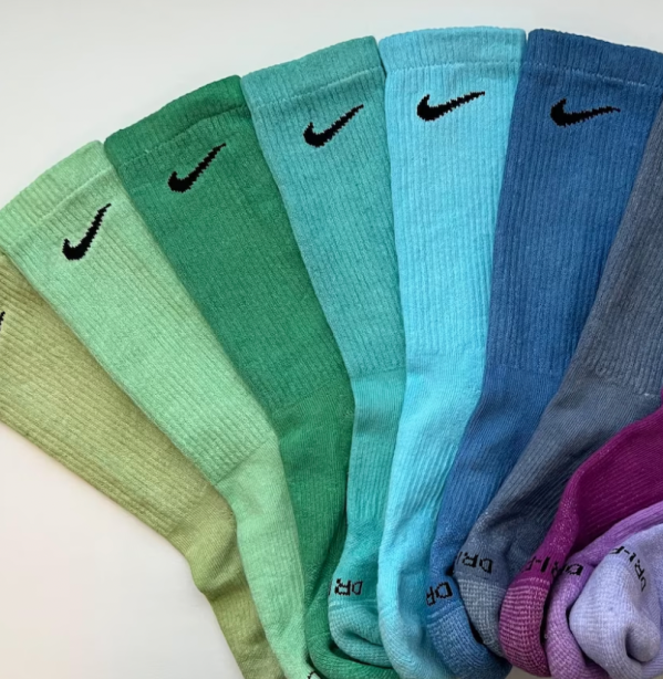 Nike socks with colored shops swoosh