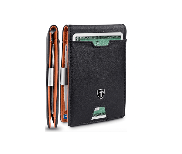 Mens Slim Wallet with Money Clip