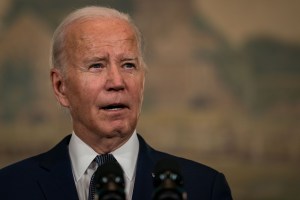 U.S. President Joe Biden delivers remarks at a news conference at the Filoli Estate on November 15, 2023 in Woodside, California.