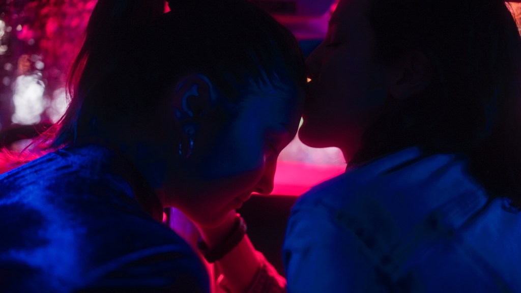 image of two people kissing