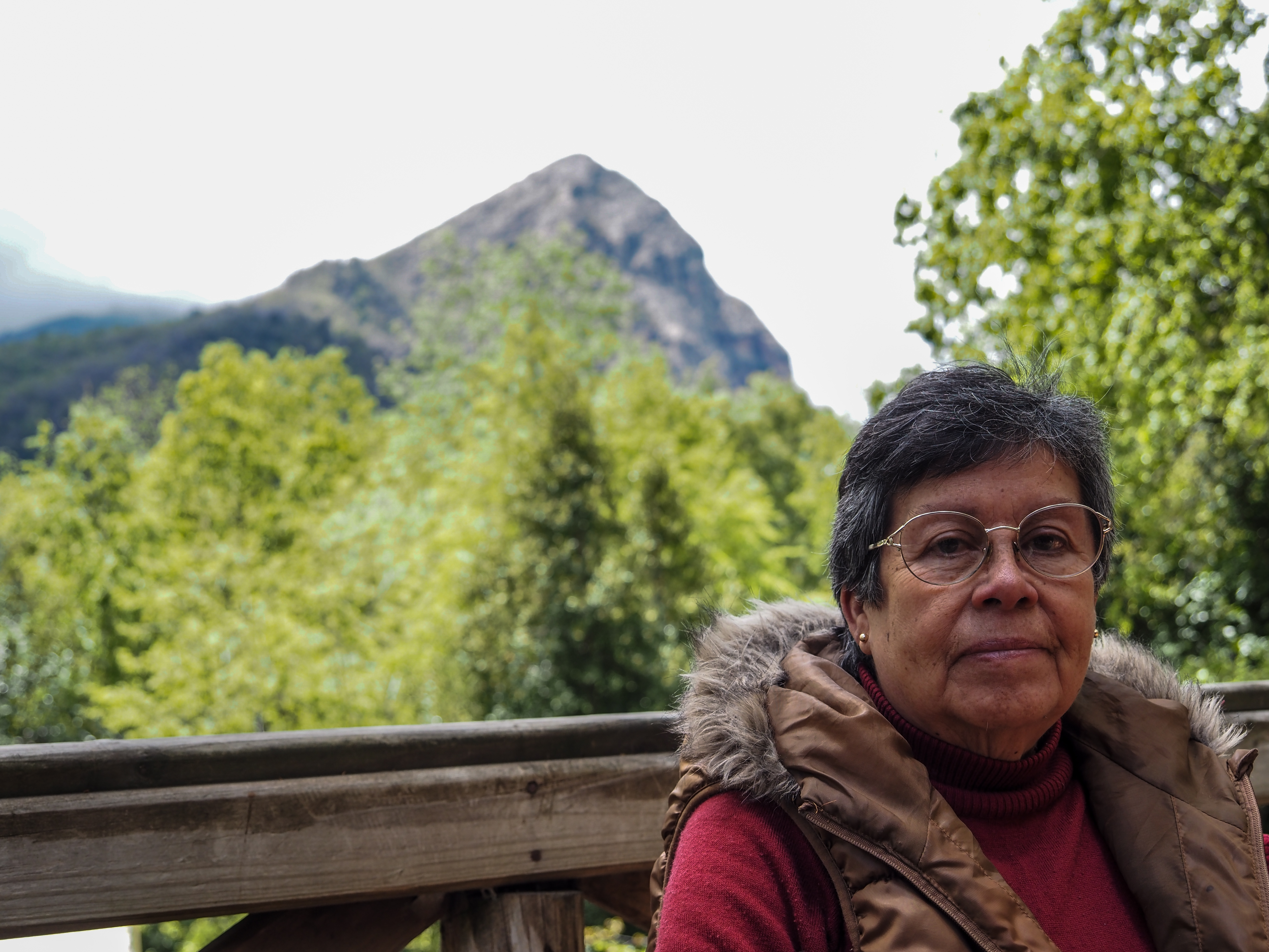 Clara Contreras once saw an object shaped like a “giant cigar” floating next to the mountain behind her.