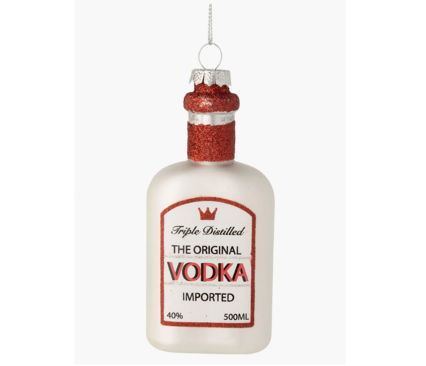 Vodka Bottle Glass Ornament