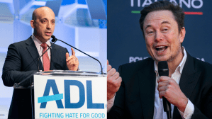 ​Jonathan Greenblatt (L) and Elon Musk (R).