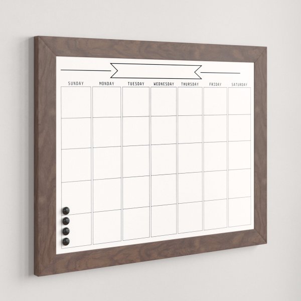 Brucie Monthly Write On Calendar Magnetic Wall Mounted Dry Erase Board