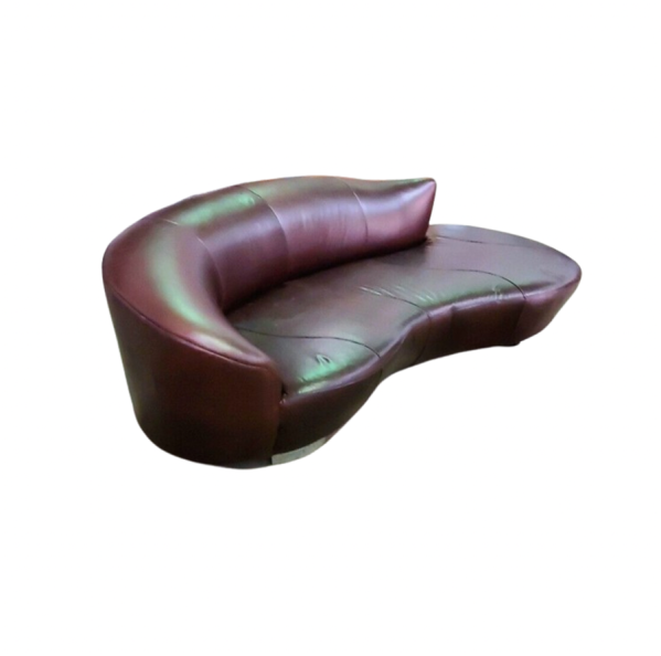 Vladimir Kagan Leather Serpentine Sofa