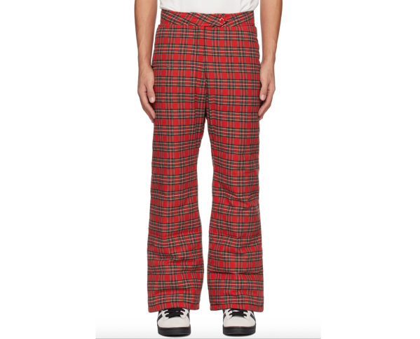 Red Puffer Down Trousers