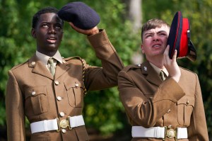 Recent graduates from a military academy in the UK