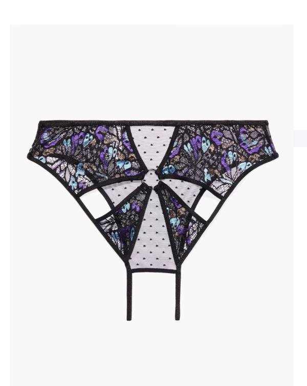 Butterfly Wings Lace & Mesh Crotchless Panty