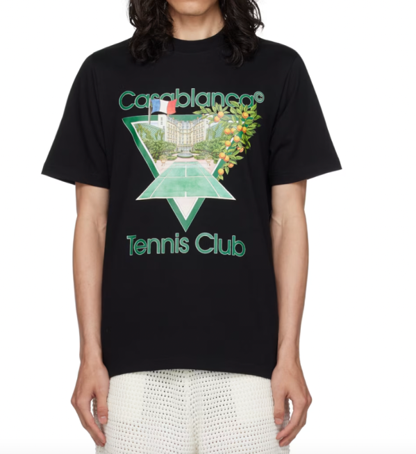 Exclusive Black 'Tennis Club Icon' T-Shirt