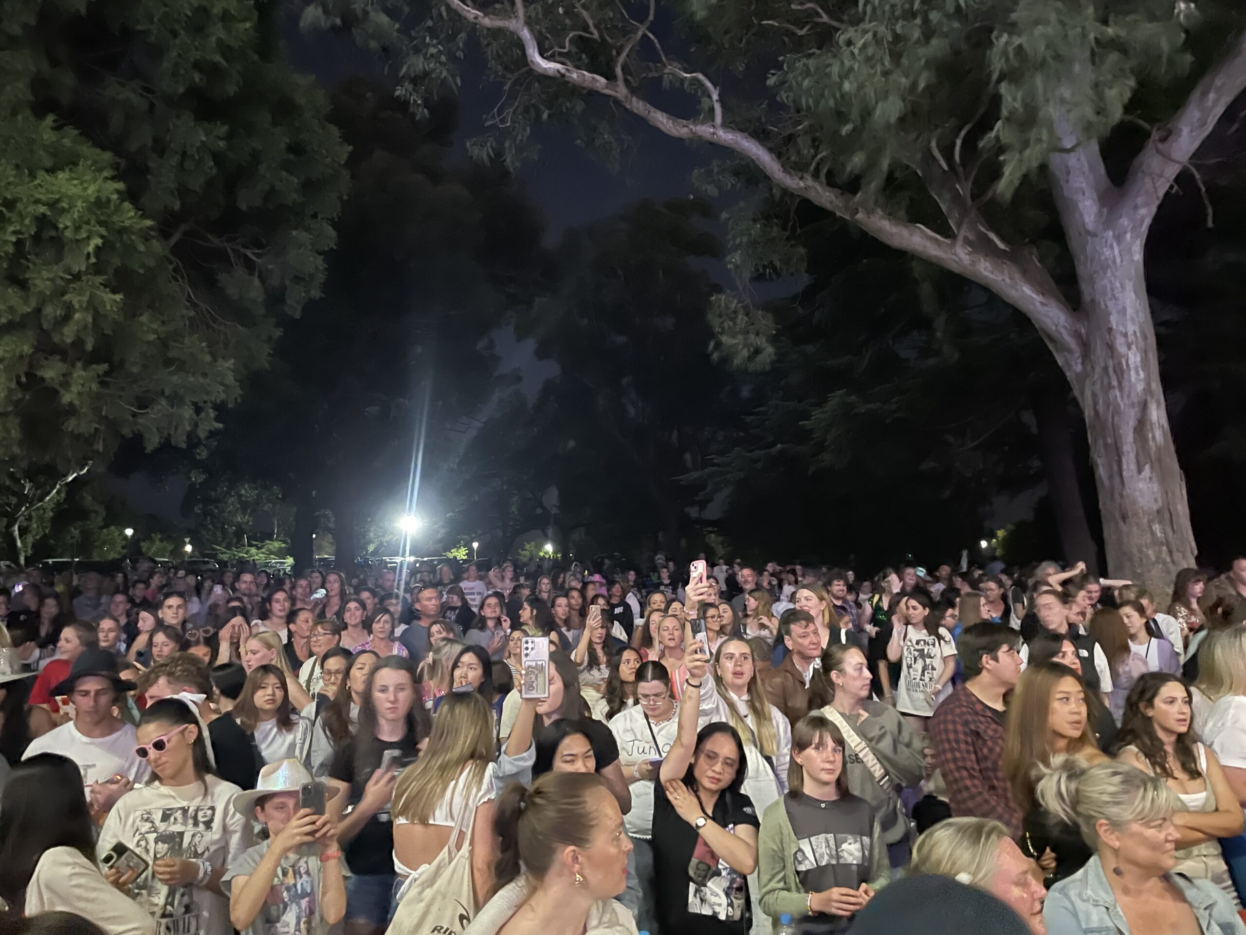 A crowd waiting for Taylor Swift