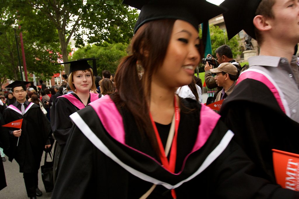 Students graduating from RMIT University in Melbourne, Australia